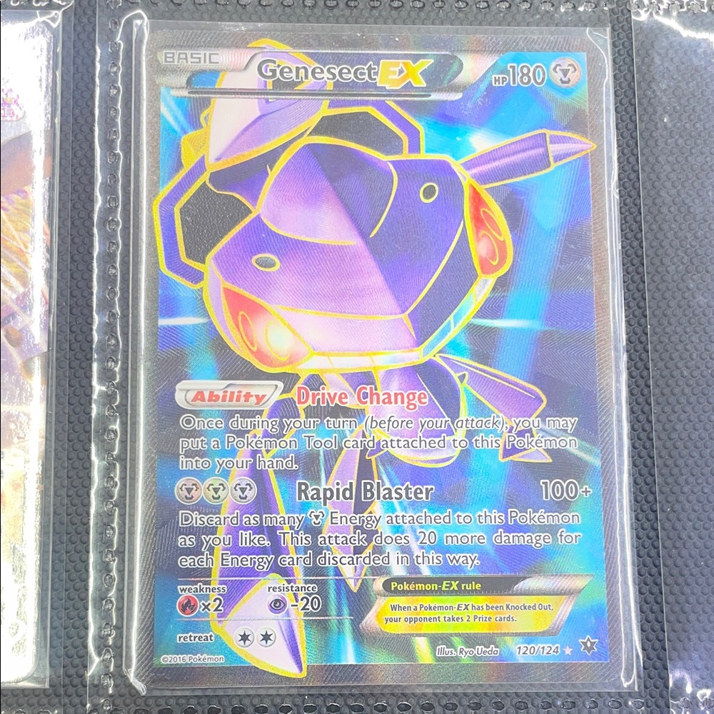 Pokemon Genesect EX Card - Blue and Purple